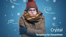  Presentation with frozen - Slide deck consisting of thunder snow - young hipster frozen boy background and a ocean colored foreground