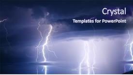  Presentation with thunderstorm - PPT theme enhanced with thunder storm - dark ominous clouds thunderstorm background and a navy blue colored foreground