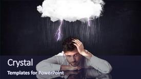  Presentation with lightning - Amazing PPT layouts having thunder storm - depressed businessman sitting backdrop and a wine colored foreground