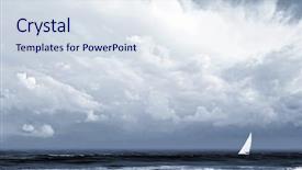  Presentation with yacht - Presentation theme consisting of thunder storm yacht background and a  colored foreground