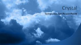  Presentation with blue sky - Beautiful PPT theme featuring thunderclouds-on-blue-sky-background backdrop and a light blue colored foreground
