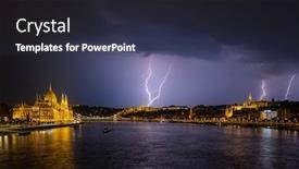  Presentation with danube - PPT theme enhanced with thundersorm-over-the-danube-river background and a tawny brown colored foreground