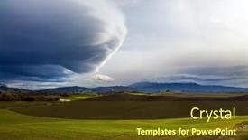  Presentation with rural tourism concept - Slides with thunderstorm-begins-picturesque-hills background and a tawny brown colored foreground