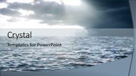  Presentation with thunderstorm - Beautiful PPT theme featuring thunderstorm clouds above the sea backdrop and a light blue colored foreground