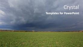  Presentation with thunderstorm - Slide deck consisting of thunderstorm-clouds-in-sky-over background and a gray colored foreground