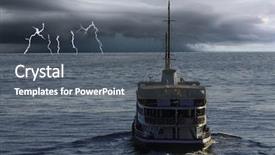  Presentation with thunderstorm - Slide deck with boat goes to meet background and a gray colored foreground