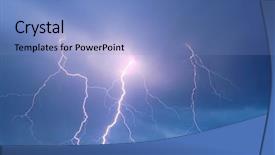  Presentation with thunderstorm - Cool new slide deck with thunderstorm sky with strong lightning backdrop and a teal colored foreground
