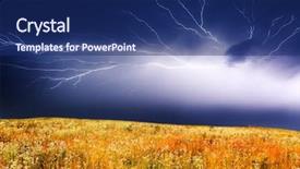  Presentation with thunderstorm - Presentation enhanced with thunderstorm with lightning in green background and a navy blue colored foreground