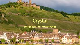  Presentation with vineyards - Presentation theme enhanced with thurant castle and vineyards above background and a tawny brown colored foreground