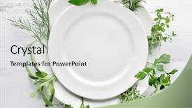  Presentation with herbs - Amazing presentation theme having thyme - empty plate with herbs backdrop and a white colored foreground