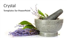  Presentation with mortar - Cool new presentation theme with thyme purple flowered plant - beautiful lavender in a mortar backdrop and a white colored foreground