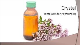  Presentation with herbal medicine - Colorful slides enhanced with lighthouse and sailboat on abstract ocean landscape illustration raster backdrop and a sky blue colored foreground