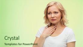  Presentation with healthcare - PPT layouts with thyroid - people healthcare and problem concept background and a soft green colored foreground