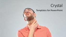  Presentation with healthcare - PPT theme featuring thyroid - people healthcare and problem concept background and a light gray colored foreground