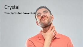  Presentation with healthcare - Slides featuring thyroid - people healthcare and problem concept background and a light gray colored foreground