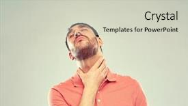  Presentation with healthcare - PPT theme enhanced with thyroid - people healthcare and problem concept background and a soft green colored foreground