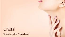  Presentation with thyroid - PPT theme having thyroid - woman touches her neck closeup background and a lemonade colored foreground