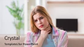  Presentation with sore throat - Cool new presentation with thyroid - young woman suffering from sore backdrop and a coral colored foreground