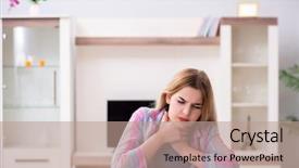  Presentation with thyroid - Presentation theme enhanced with thyroid - young woman suffering from sore background and a coral colored foreground