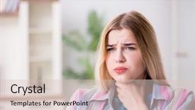  Presentation with thyroid - Beautiful PPT layouts featuring thyroid - young woman suffering from sore backdrop and a lemonade colored foreground