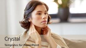  Presentation with gland - Amazing presentation theme having thyroid gland - cold and health problem concept backdrop and a coral colored foreground