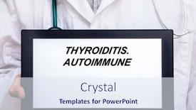  Presentation with disease - PPT layouts having thyroiditis-doctor-with-rare background and a sky blue colored foreground