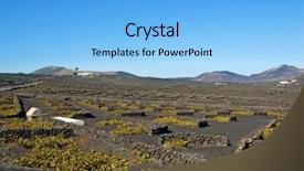  Presentation with vineyards - Presentation theme having tia - view of vineyards in lanzarote background and a light blue colored foreground