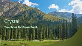  Presentation with central asia - Audience pleasing theme consisting of tian-shan-mountains-kyrgyzstan-central backdrop and a tawny brown colored foreground