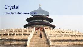  Presentation with communist china - Amazing slide deck having tian tan in beijing china backdrop and a sky blue colored foreground