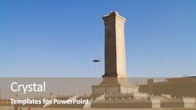  Presentation with communist china - Beautiful presentation theme featuring tiananmen square beijing china backdrop and a coral colored foreground