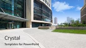  Presentation with modern building - Slide set having tianjin china-may 22 2015 background and a  colored foreground