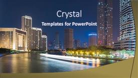  Presentation with night - Slides enhanced with tianjin-hai-river-beautidul-night background and a ocean colored foreground