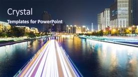  Presentation with night - Theme featuring tianjin-hai-river-beautidul-night background and a navy blue colored foreground