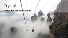  Presentation with mountain - Colorful slide set enhanced with tianmen-mountain-cableway-longest-mountain backdrop and a white colored foreground