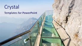  Presentation with walk - Colorful presentation theme enhanced with tianmenshan tianmen mountain china backdrop and a sky blue colored foreground