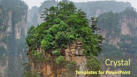  Presentation with china travel - Slide set having tianzi-avatar-mountains-nature-park background and a tawny brown colored foreground