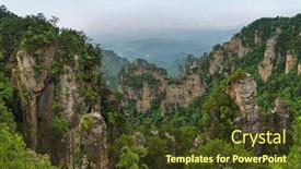  Presentation with china travel - Audience pleasing slide set consisting of tianzi-avatar-mountains-nature-park backdrop and a tawny brown colored foreground