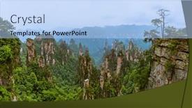  Presentation with china travel - Theme enhanced with tianzi-avatar-mountains-nature-park background and a light blue colored foreground
