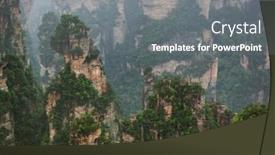  Presentation with china travel - Presentation theme with tianzi-avatar-mountains-nature-park background and a gray colored foreground