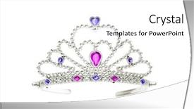  Presentation with silver - Amazing slide deck having tiara - silver diadem isolated backdrop and a white colored foreground