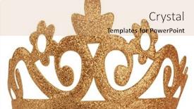  Presentation with ornament - Colorful presentation enhanced with tiara-crown-sparkling-ornament-isolated backdrop and a coral colored foreground