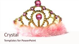  Presentation with toy - Colorful PPT layouts enhanced with tiara girls plastic toy tiara backdrop and a sky blue colored foreground