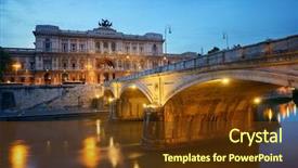  Presentation with rome italy - Cool new slide deck with tiber and palace of justice backdrop and a tawny brown colored foreground