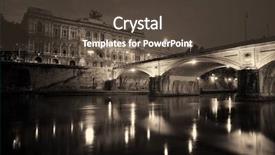  Presentation with cable stayed bridge over river - Slides enhanced with tiber and palace of justice background and a tawny brown colored foreground