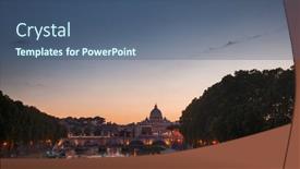  Presentation with pedestrian bridge - Colorful PPT theme enhanced with tiber-embankment-with-the-ponte backdrop and a ocean colored foreground