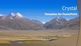  Presentation with tibet - PPT theme featuring tibet-scenery background and a cobalt blue colored foreground