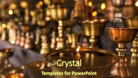  Presentation with oil lamp - Beautiful PPT theme featuring tibetan buddhist ritual oil lamp backdrop and a tawny brown colored foreground