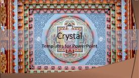  Presentation with mandala - Audience pleasing PPT layouts consisting of tibetan mandala painting on monestery backdrop and a light blue colored foreground