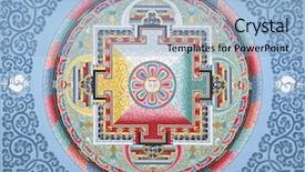 Presentation with mandala - Presentation theme having tibetan mandala painting on monestery background and a light blue colored foreground