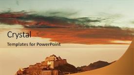  Presentation with tibet - Colorful PPT theme enhanced with tibetan monastery tibet backdrop and a red colored foreground